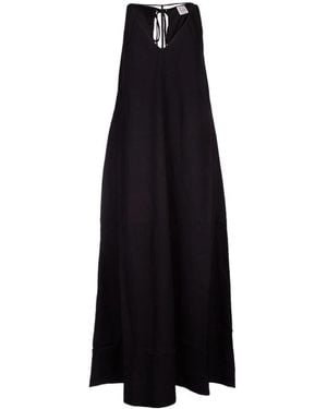 TOTEME Elegantes satin t-strap kleid - Schwarz