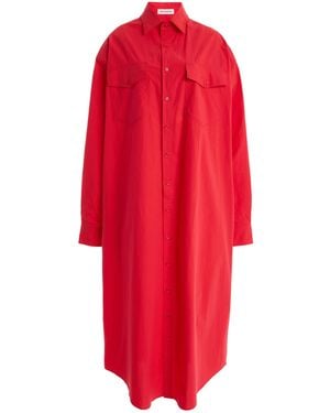 Frankie Shop Carlen Cotton Maxi Shirt Dress - Red