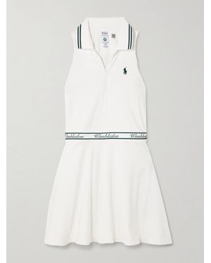 Polo Ralph Lauren Robe De Tennis En Mailles Stretch À Broderie X Wimbledon - Blanc
