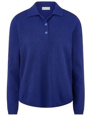 include Polo-Pullover Aus 100% Kaschmir - Blau