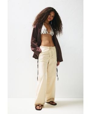 Pull&Bear Baggy-Hose Aus Popelin - Natur