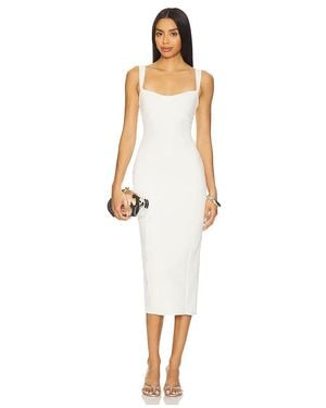 GOOD AMERICAN Scuba Crystal Sweetheart Midi Dress - White