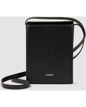 Sandro Leather Shoulder Bag - Black