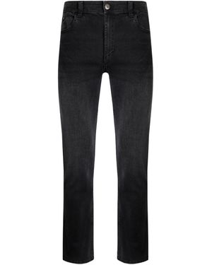 Weird Fish Edward Denim Stretch Straight Jeans (Washed) - Black