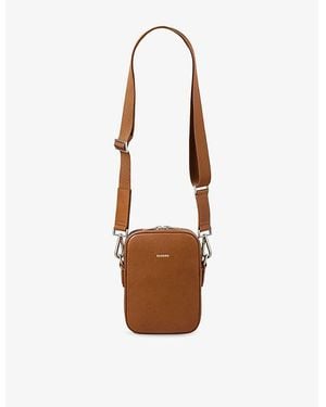 Sandro Branded Detachable-Strap Leather Shoulder Bag - Brown