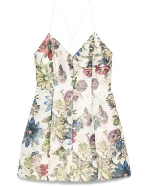 Alice + Olivia Tayla Printed Mini Dress - Natural