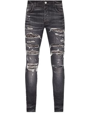 Amiri Bandana Thrasher Ripped Jeans - Grey