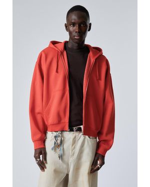Weekday Kastiger, Mittelschwerer Hoodie Mit Reißverschluss - Rot