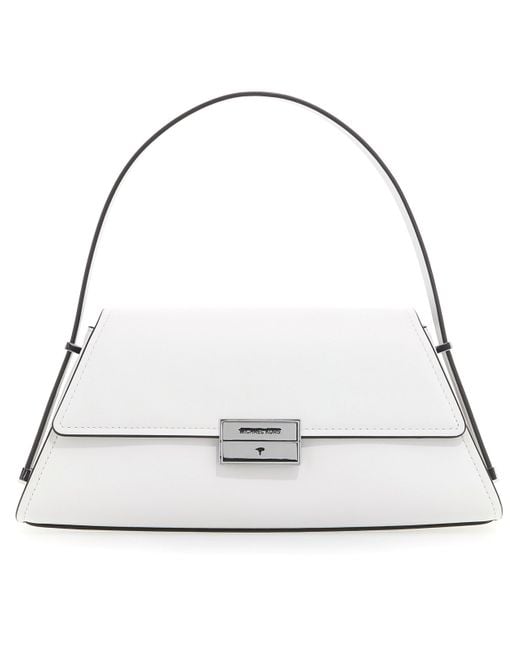 Michael Kors White MD Conv Shldr Hand Bag