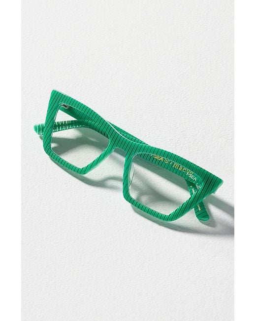 I-SEA Green Rosey Pinstripe Reading Glasses