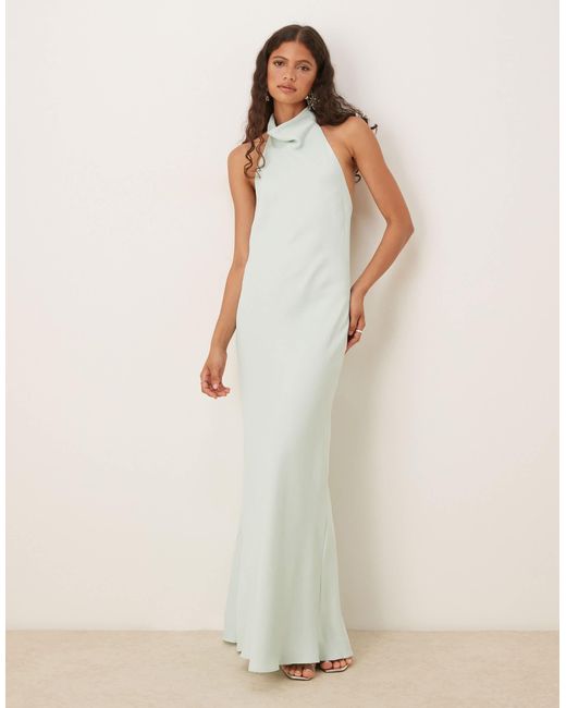 Robe dos nu satinée - menthe pâle Mango en coloris Natural