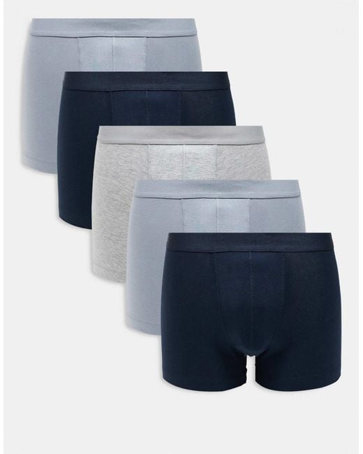 ASOS Blue 5 Pack Trunks for men