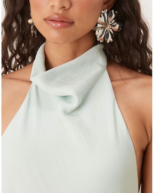 Robe dos nu satinée - menthe pâle Mango en coloris Natural