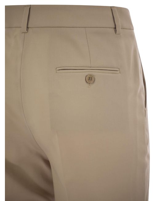 Week-end Max Mara Canon Pantalon de cigarette en laine Weekend by Maxmara en coloris Natural