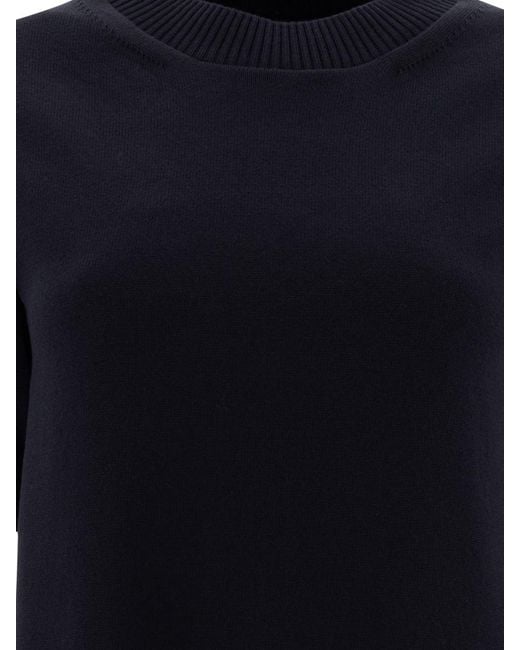 Sacai Black Cotton And Knit Dress