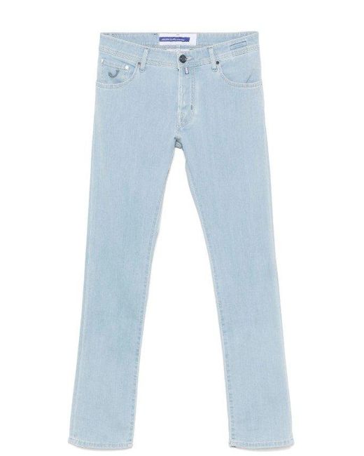 Jacob Cohen Blue Logo Patch Straight-Leg Jeans for men