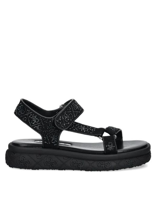 Guess Black 39Mm Lode Strappy Embellished Sandals