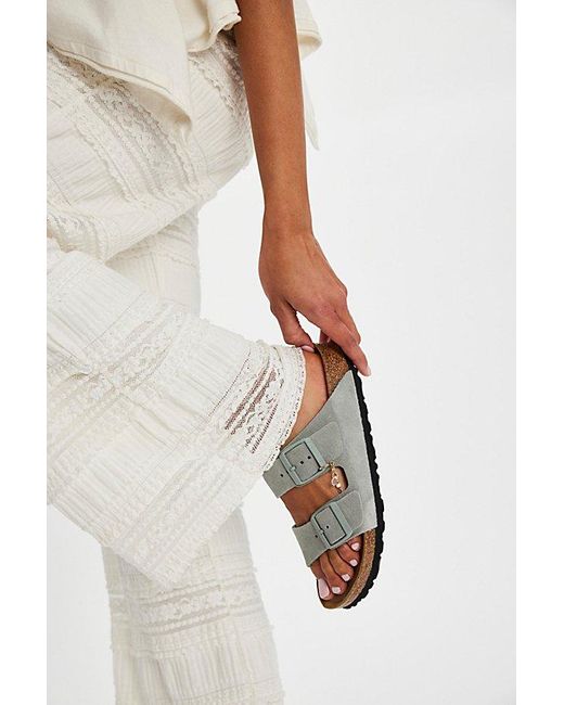 Birkenstock White Arizona Soft Footbed Sandals