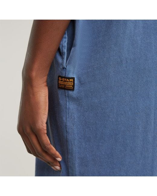 G-Star Blue Overdyed Saddle Sleeve Loose T-Shirt-Kleid