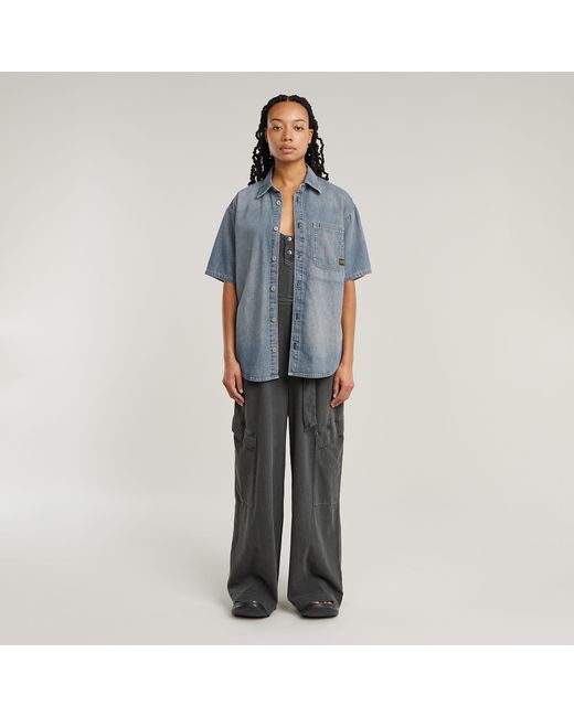 G-Star Gray Overdyed Utility Loose Jumpsuit