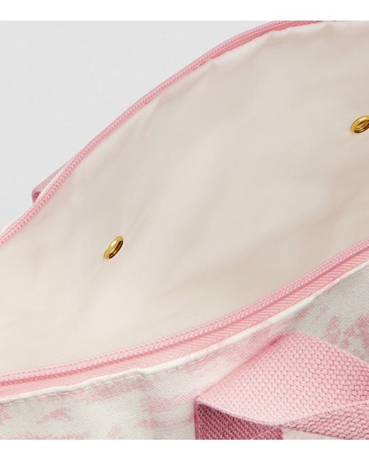 Harrods Pink Toile Foldable Overnight Bag