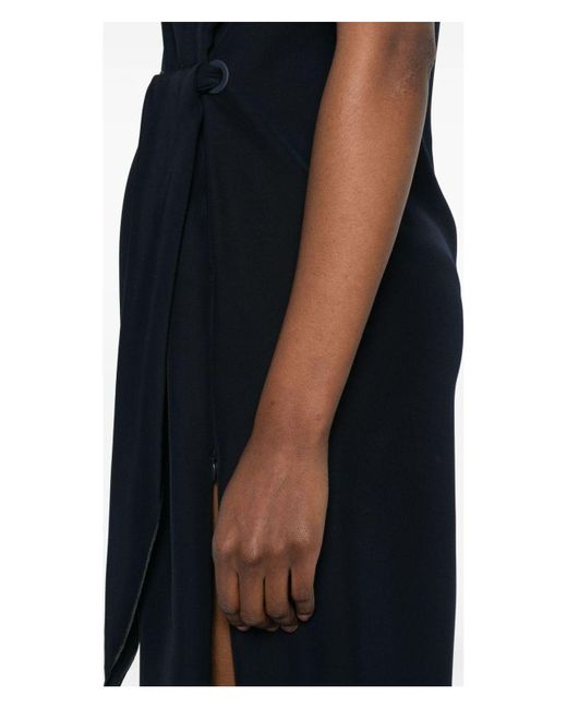 Emporio Armani Blue Side-Tie Mini Dress