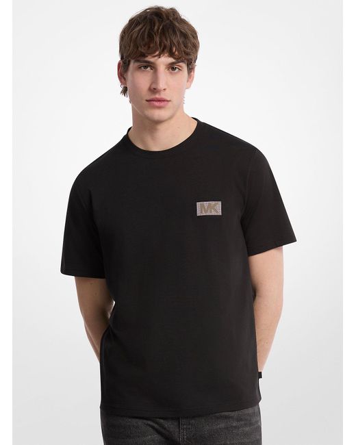 Michael Kors Black Mk Graphic Logo Cotton T-Shirt for men