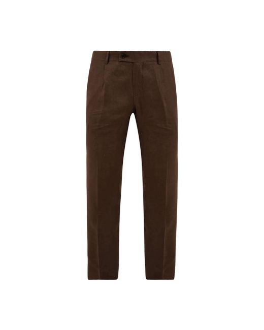 Daniele Alessandrini Brown Slim-Fit Trousers for men