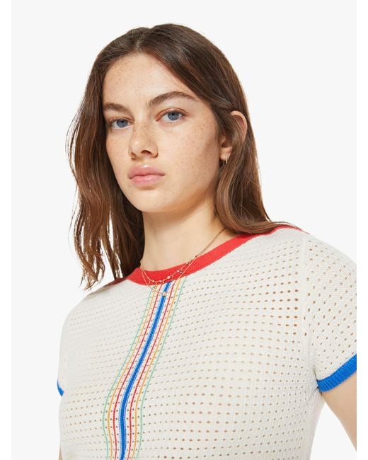 Mother White The Side Cinch Top