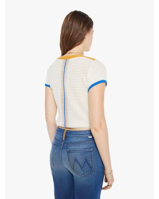 Mother White The Side Cinch Top
