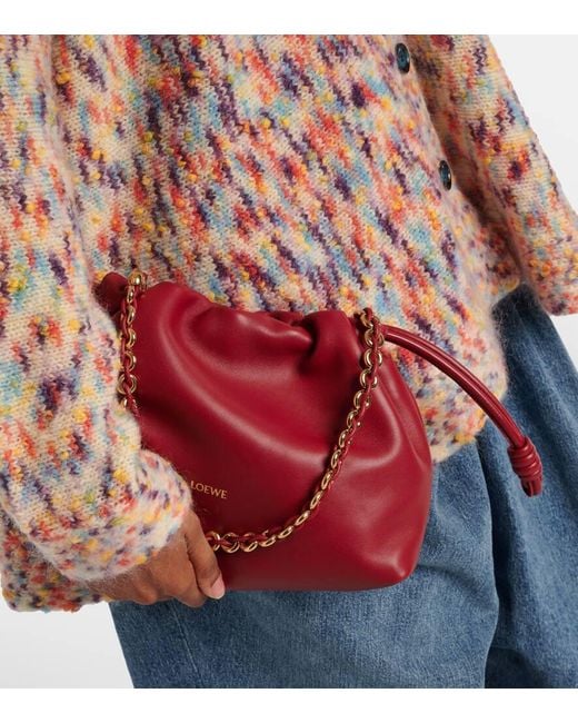 Loewe Red Flamenco Medium Leather Clutch