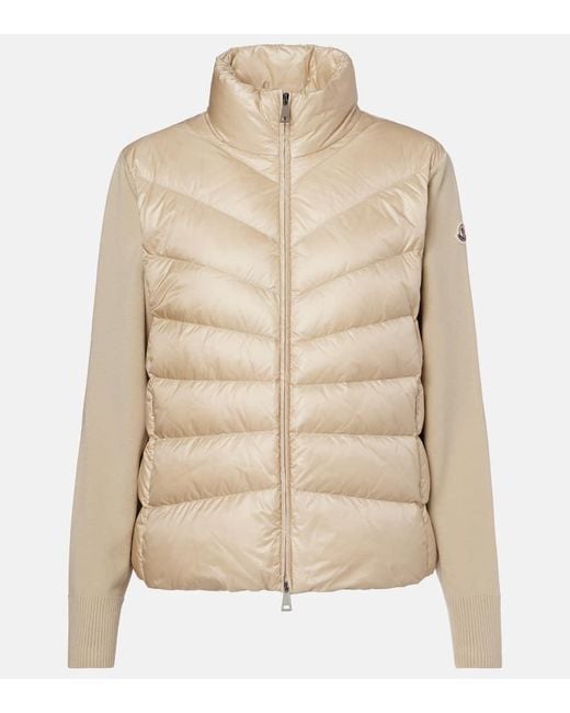 Moncler Natural Daunenjacke Mit Schurwolle