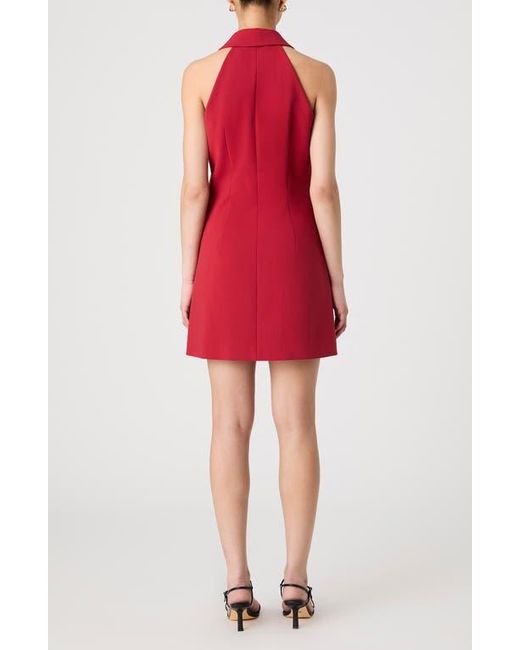 French Connection Red Whisper Halter Neck Blazer Minidress