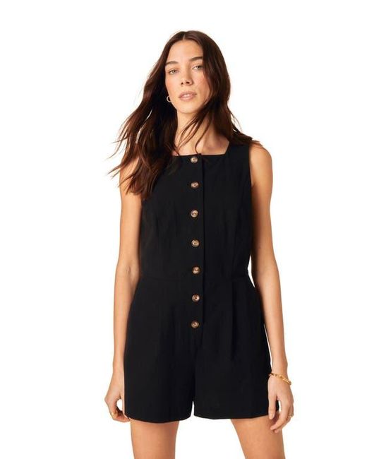 Nobody's Child Black Peri Organic Cotton & Linen Romper