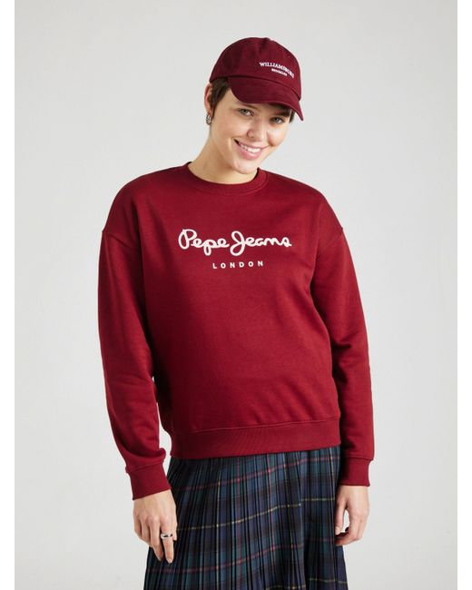 Pepe Jeans Red Sweatshirt NANETY (1-tlg) Plain/ohne Details