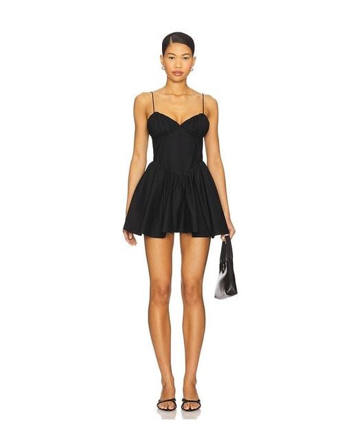 GOOD AMERICAN Black Poplin Mini Dress
