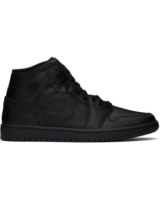 Nike Black Air Jordan 1 Mid Sneakers for men