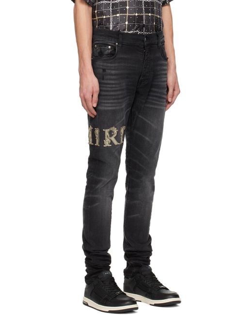 Amiri Black Baroque Jeans for men