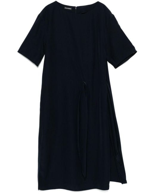 Emporio Armani Blue Side-Tie Mini Dress