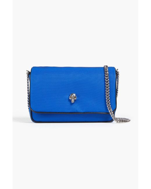 Alexander McQueen Blue Skull Faille Cross-body Bag