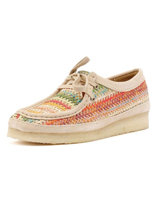 Clarks Natural Wallabee Raffia Multicolour Shoes