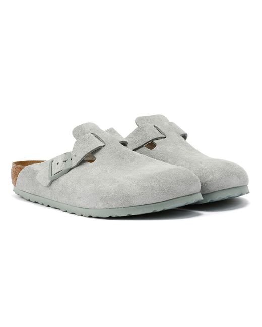 Boston Sabots En Daim Birkenstock en coloris Gray