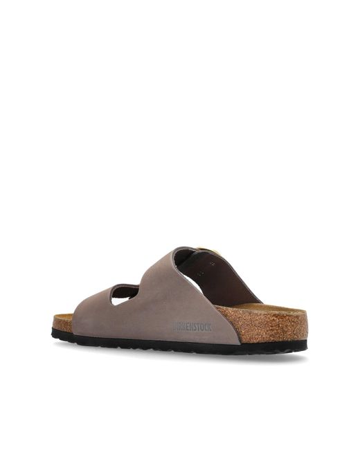 Birkenstock Gray "Arizona Big Buckle" Slides